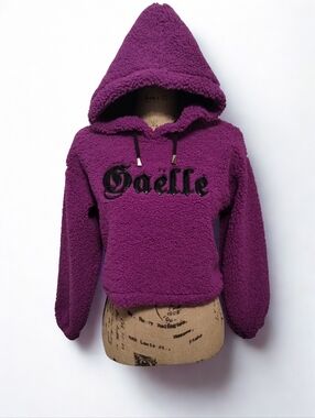 Gaelle Paris Crop Top Fleece Hoodie Size S/M